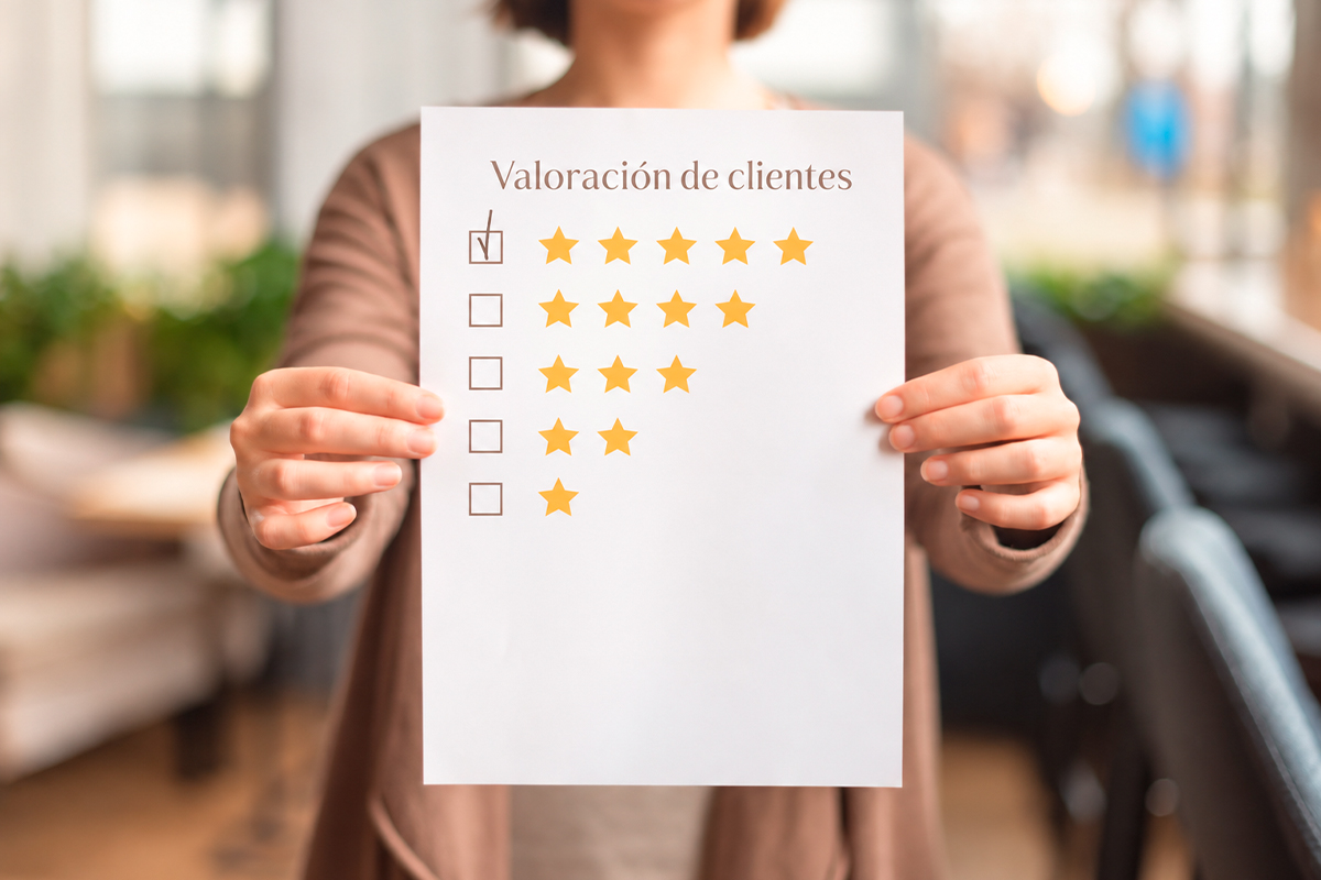 Monitorización de marca en una clínica estética: escala de valoración de 1 a 5 estrellas